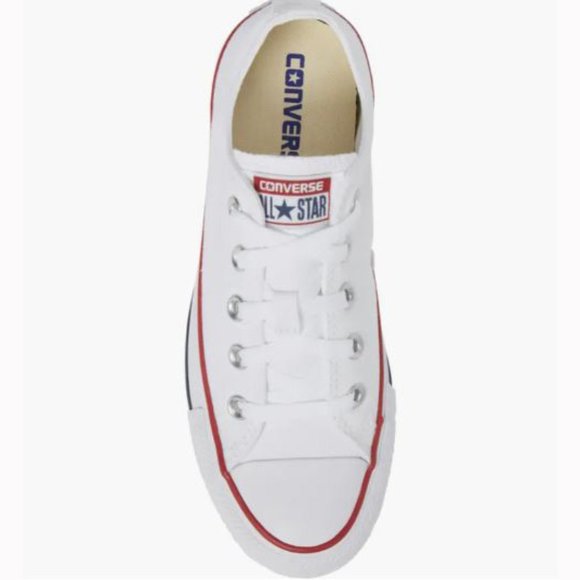 Converse White Sneakers with Red and Blue Stripes - Picture 5 of 16